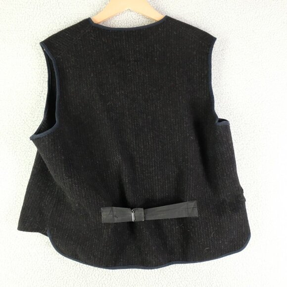 Vintage Woolrich Vest Mens Large Black Full Zip Wool Blend Workwear Outdoor 80s - Picture 4 of 8